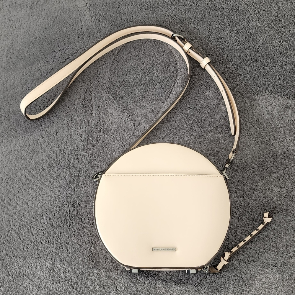 Rebecca Minkoff Rachel Round Crossbody Pale Pink Small Leather Purse